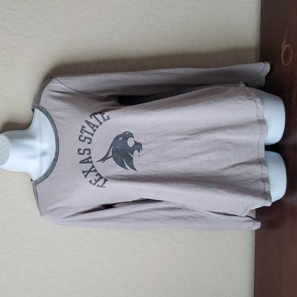 4/$30 Texas State Boko the bobcat logo sz m gray Longsleeve top ** - Picture 1 of 7